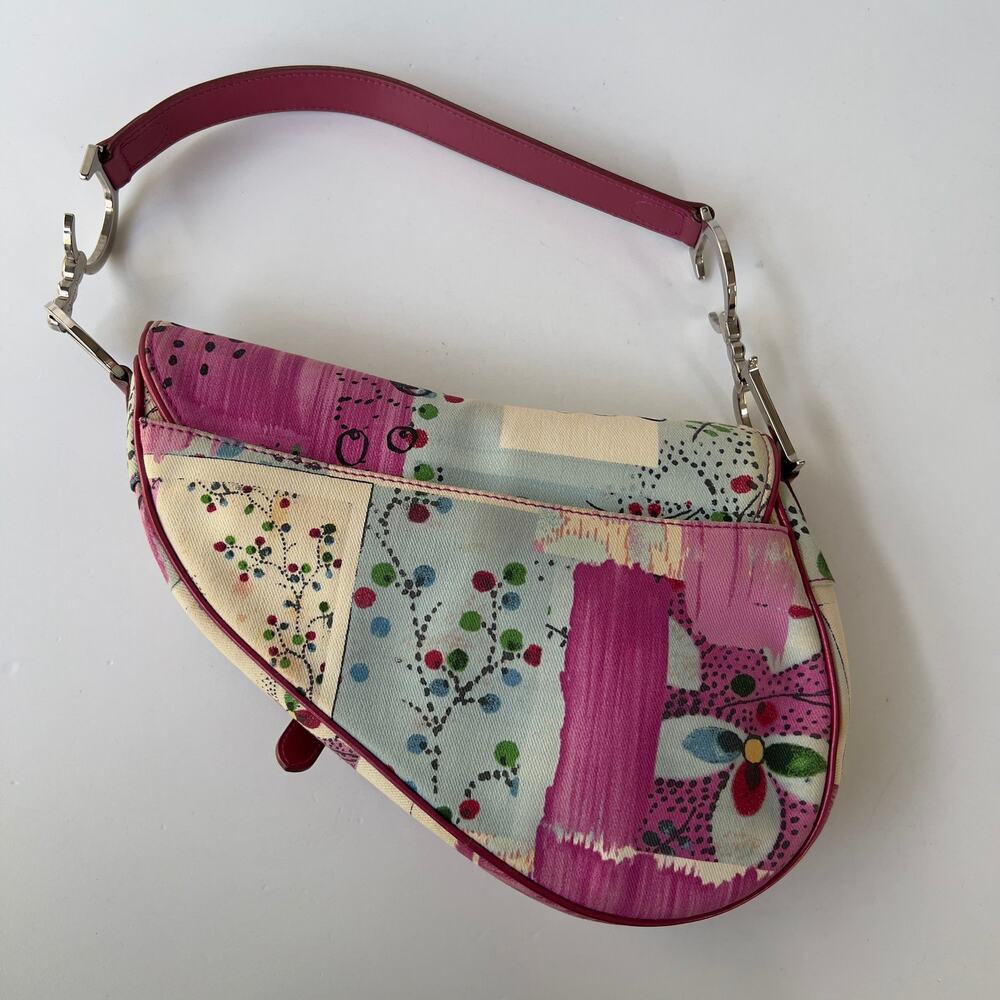 Vintage Christian Dior Canvas Filth Saddle Bag - Picture 4 of 9